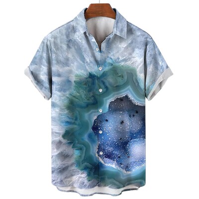 Ljetna košulja za muškarce 3d šarene uljane slike otisnute košuljama kratkih rukava Havajske majice muške odjeće Ležerne prevelike košulje