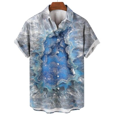 Ljetna košulja za muškarce 3d šarene uljane slike otisnute košuljama kratkih rukava Havajske majice muške odjeće Ležerne prevelike košulje