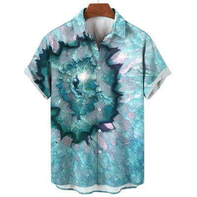 Ljetna košulja za muškarce 3d šarene uljane slike otisnute košuljama kratkih rukava Havajske majice muške odjeće Ležerne prevelike košulje