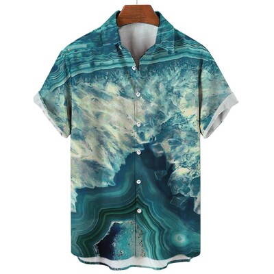 Ljetna košulja za muškarce 3d šarene uljane slike otisnute košuljama kratkih rukava Havajske majice muške odjeće Ležerne prevelike košulje