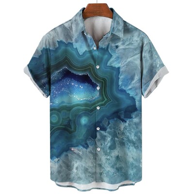 Ljetna košulja za muškarce 3d šarene uljane slike otisnute košuljama kratkih rukava Havajske majice muške odjeće Ležerne prevelike košulje