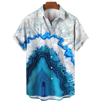 Ljetna košulja za muškarce 3d šarene uljane slike otisnute košuljama kratkih rukava Havajske majice muške odjeće Ležerne prevelike košulje