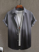 Nova muška košulja s 3D gradijentom i kratkim rukavima, ljetna labava ležerna majica jednobojna jednostavna modna velika muška odjeća