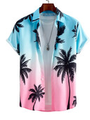 Havajska košulja muška 3D kokosova palma s gradijentnim uzorkom Ležerna košulja Harajuku modni preveliki gornji dio sa smiješnim printom Ružičasta muška odjeća