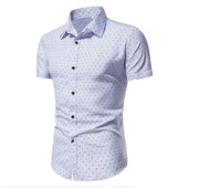 2024 Muška košulja Formalna muška majica s jednim kopčanjem Ljetna majica s reverom Ljetna košulja Košulja s printom na točkice Poslovna košulja ropa hombre camisas