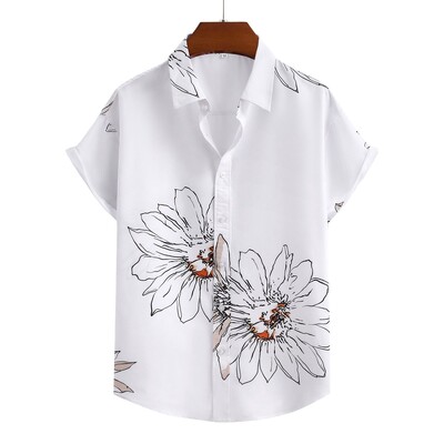 Casual ανδρικό πουκάμισο συν μέγεθος Κοντό μανίκι Χαβάης πουκάμισα ανδρικό Cool καλοκαιρινό πουκάμισο παραλίας Pantai Casual baju kemeja lelaki Legan Pende