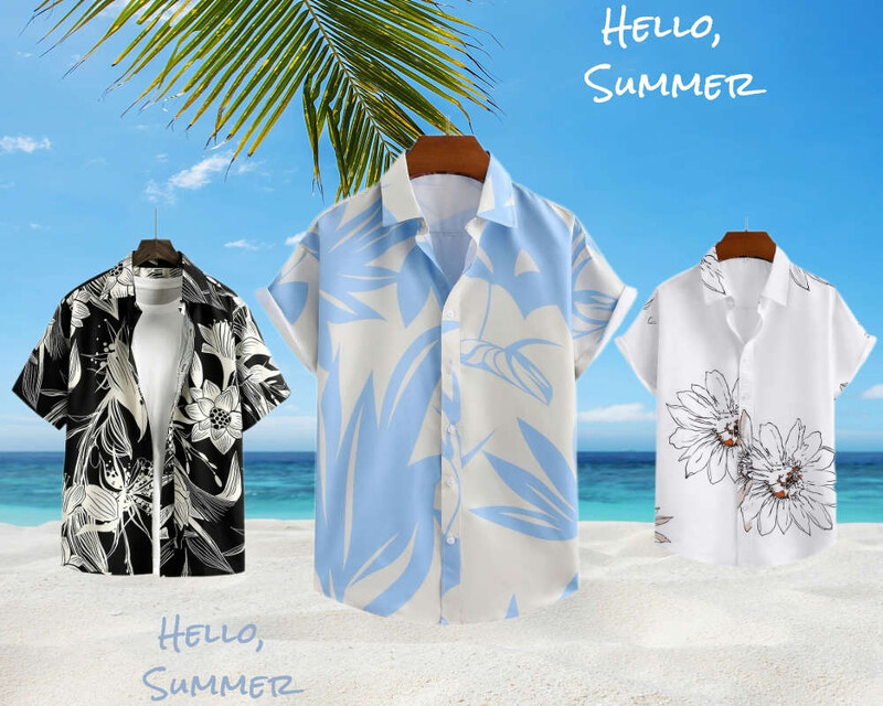 Casual ανδρικό πουκάμισο συν μέγεθος Κοντό μανίκι Χαβάης πουκάμισα ανδρικό Cool καλοκαιρινό πουκάμισο παραλίας Pantai Casual baju kemeja lelaki Legan Pende