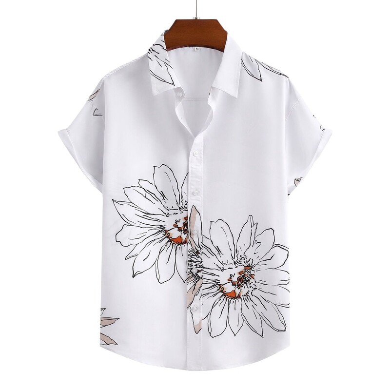 Casual ανδρικό πουκάμισο συν μέγεθος Κοντό μανίκι Χαβάης πουκάμισα ανδρικό Cool καλοκαιρινό πουκάμισο παραλίας Pantai Casual baju kemeja lelaki Legan Pende