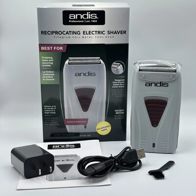 Originaal Andis 17170 fooliumiga liitium-titaani pardel Smooth Raseerimine juhtmeta pardel koos laadijaga meestele habemenuga kiilas juukselõikur