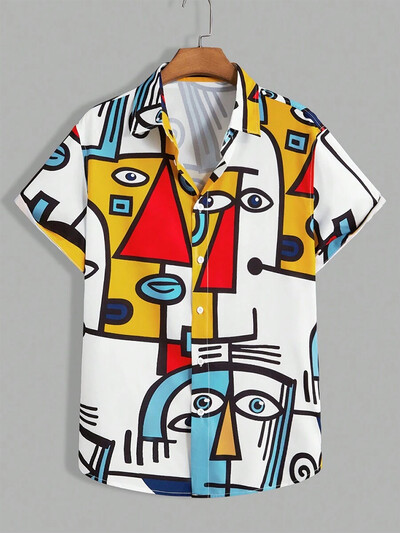 Vară, zilnic, ocazional, cămăși pentru bărbați, în aer liber, stradă, modă pentru bărbați, cămăși cu mânecă scurtă, largi, confortabile, cămăși cu mânecă scurtă pentru bărbați