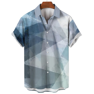 2024 Havajska muška košulja kratkih rukava s 3D printom, muška jednostruka modna ležerna košulja za plažu, retro kratkih rukava