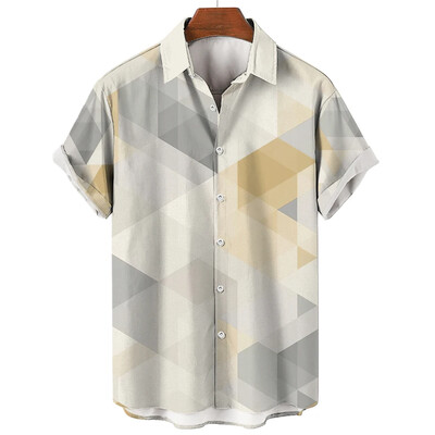2024 Havajska muška košulja kratkih rukava s 3D printom, muška jednostruka modna ležerna košulja za plažu, retro kratkih rukava