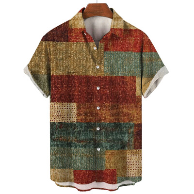 2024 Havajska muška košulja kratkih rukava s 3D printom, muška jednostruka modna ležerna košulja za plažu, retro kratkih rukava