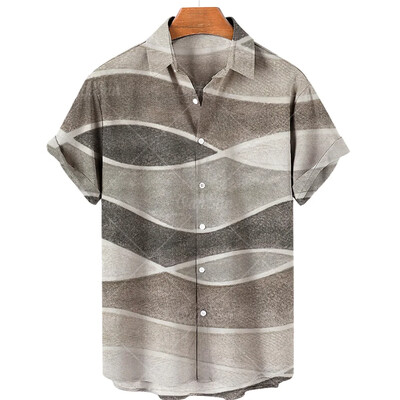 2024 Havajska muška košulja kratkih rukava s 3D printom, muška jednostruka modna ležerna košulja za plažu, retro kratkih rukava