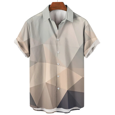 2024 Havajska muška košulja kratkih rukava s 3D printom, muška jednostruka modna ležerna košulja za plažu, retro kratkih rukava