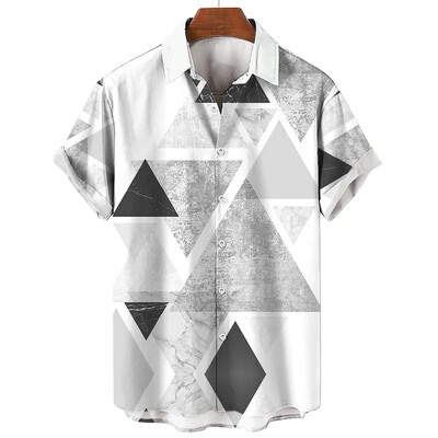2024 Havajska muška košulja kratkih rukava s 3D printom, muška jednostruka modna ležerna košulja za plažu, retro kratkih rukava
