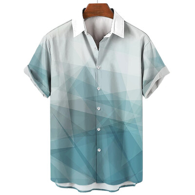 2024 Havajska muška košulja kratkih rukava s 3D printom, muška jednostruka modna ležerna košulja za plažu, retro kratkih rukava