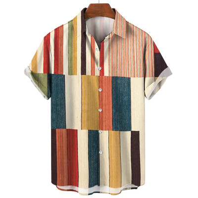 2024 Havajska muška košulja kratkih rukava s 3D printom, muška jednostruka modna ležerna košulja za plažu, retro kratkih rukava