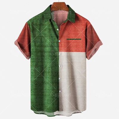 Meeste vabaaja särk Ruuduliste triipudega suvine lühikeste varrukatega mood Street Hawaiian Beach Party Top Dazn Oversized