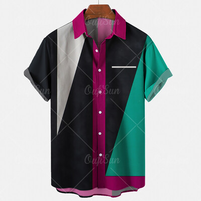 Meeste vabaaja särk Ruuduliste triipudega suvine lühikeste varrukatega mood Street Hawaiian Beach Party Top Dazn Oversized