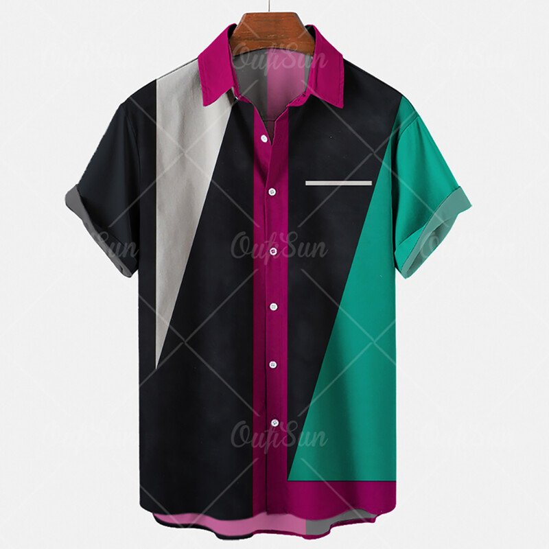 Meeste vabaaja särk Ruuduliste triipudega suvine lühikeste varrukatega mood Street Hawaiian Beach Party Top Dazn Oversized