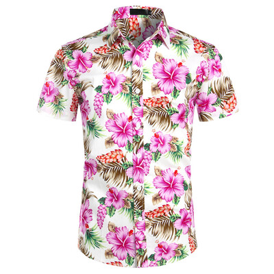 Ljetna luksuzna muška košulja s reverima s ananasom i kratkim rukavima Havajske košulje s printom Labave ležerne modne prevelike majice Muška odjeća