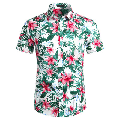 Ljetna luksuzna muška košulja s reverima s ananasom i kratkim rukavima Havajske košulje s printom Labave ležerne modne prevelike majice Muška odjeća