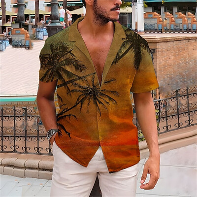 Havajske cvjetne košulje za plažu Ljetna košulja s gumbima Muška košulja za odmor na plaži Prozračna majica kratkih rukava Moderna cool košulja na rever