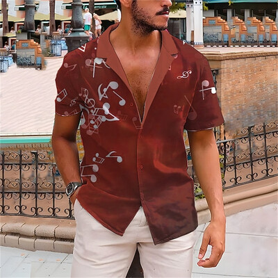 Havajske cvjetne košulje za plažu Ljetna košulja s gumbima Muška košulja za odmor na plaži Prozračna majica kratkih rukava Moderna cool košulja na rever