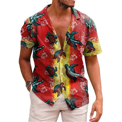 Havajske cvjetne košulje za plažu Ljetna košulja s gumbima Muška košulja za odmor na plaži Prozračna majica kratkih rukava Moderna cool košulja na rever