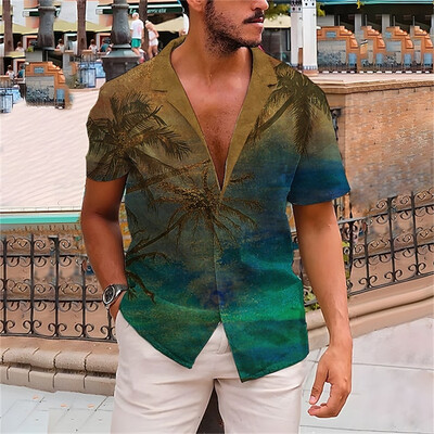 Havajske cvjetne košulje za plažu Ljetna košulja s gumbima Muška košulja za odmor na plaži Prozračna majica kratkih rukava Moderna cool košulja na rever