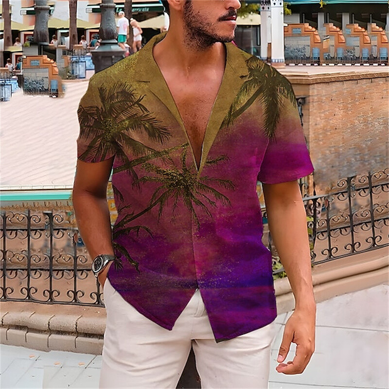 Havajske cvjetne košulje za plažu Ljetna košulja s gumbima Muška košulja za odmor na plaži Prozračna majica kratkih rukava Moderna cool košulja na rever