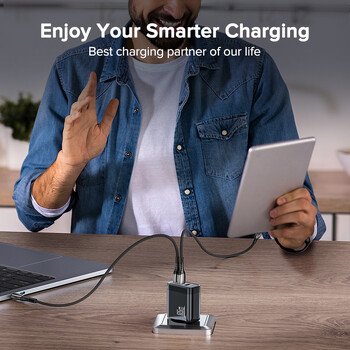 QOOVI 65W GaN зарядно устройство USB тип C бързо зареждане Quick Charge 4.0 адаптер USB-C PD зарядно устройство за Samsung Xiaomi Macbook iPhone ipad