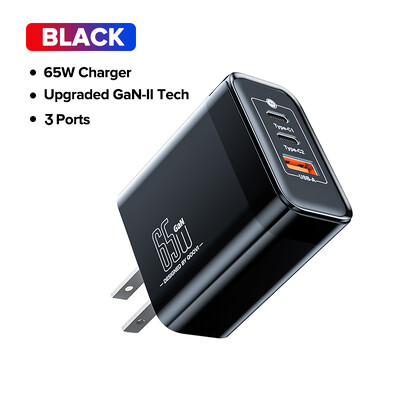 QOOVI 65 W GaN lādētājs C tipa USB ātrās uzlādes ātrās uzlādes 4.0 adapteris USB-C PD lādētājs Samsung Xiaomi Macbook iPhone ipad
