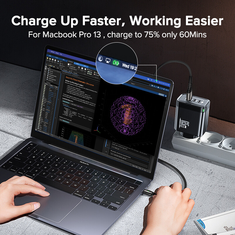 QOOVI 65 W GaN lādētājs C tipa USB ātrās uzlādes ātrās uzlādes 4.0 adapteris USB-C PD lādētājs Samsung Xiaomi Macbook iPhone ipad