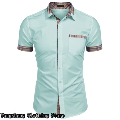 Muška odjeća, ljetna havajska košulja od ledene svile kratkih rukava patchwork košulja, ležerna retro odjeća za odmor na otvorenom, velike veličine