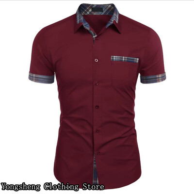 Muška odjeća, ljetna havajska košulja od ledene svile kratkih rukava patchwork košulja, ležerna retro odjeća za odmor na otvorenom, velike veličine