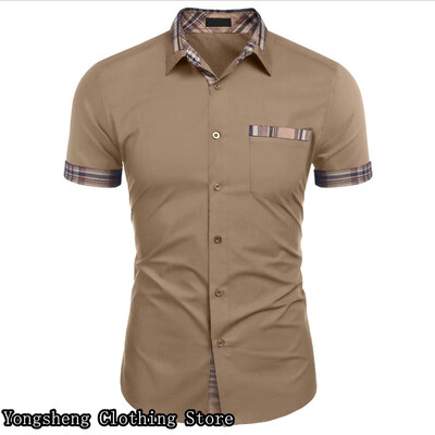 Muška odjeća, ljetna havajska košulja od ledene svile kratkih rukava patchwork košulja, ležerna retro odjeća za odmor na otvorenom, velike veličine