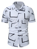 Meeste suvine lühikeste varrukatega trükitud särk õhuke rannasärk Meeste rõivad äri vabaaja särk