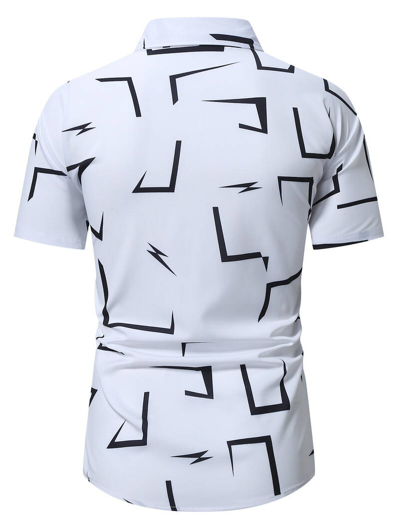 Meeste suvine lühikeste varrukatega trükitud särk õhuke rannasärk Meeste rõivad äri vabaaja särk