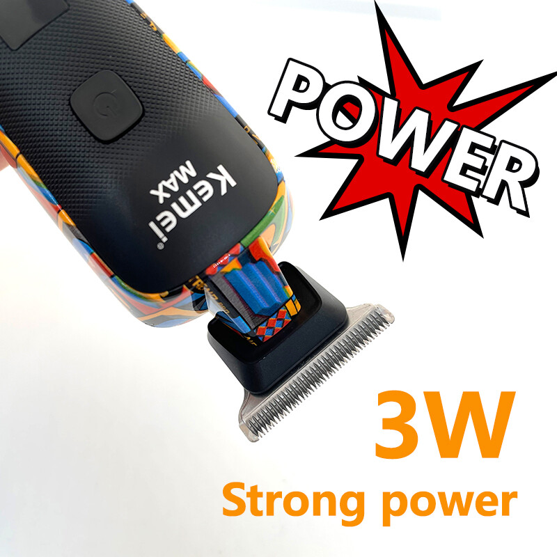 Kemei KM-5090 Električni aparat za šišanje Višenamjenski kućni trimer za kosu Printing Graffiti Brijač USB Muški električni brijač