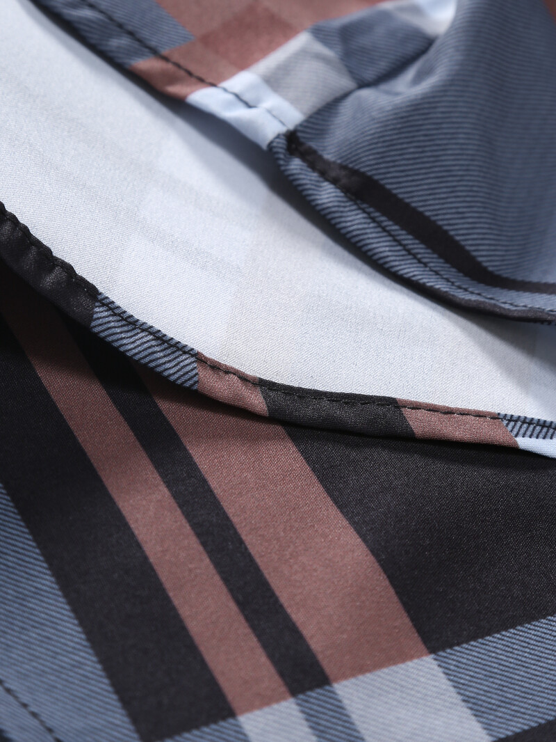 Muška ljetna košulja s printom kratkih rukava Tanka karirana košulja Muška odjeća Poslovna ležerna košulja