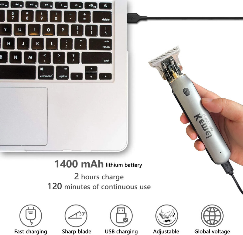 KEMEI električni T9 aparat za šišanje kose za muškarce Profesionalni trimer za šišanje brade Punjivi uljni trimer za glavu KM-1757