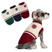 Iarna desene animate pisică haine câine pulover cald de Crăciun pentru mic Yorkie animale de companie haine haine tricotat croșetat câine pulover Ropa Perro