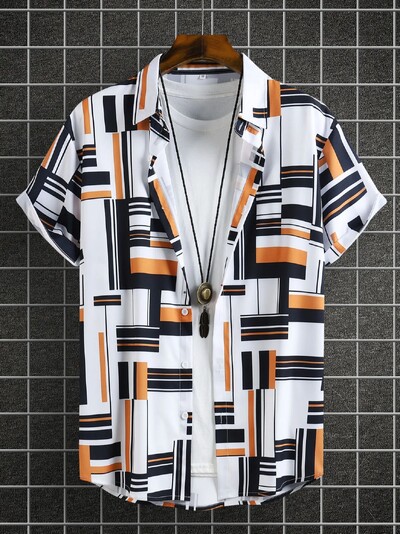 2024 Meeste mood, digitaalne trükitud lühikeste varrukatega särk Meeste Hawaii trükitud särk