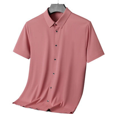 Ljetna nova visokokvalitetna ledena svilena muška poslovna ležerna košulja kratkih rukava Lagana prozračna jednobojna majica za sportove na otvorenom