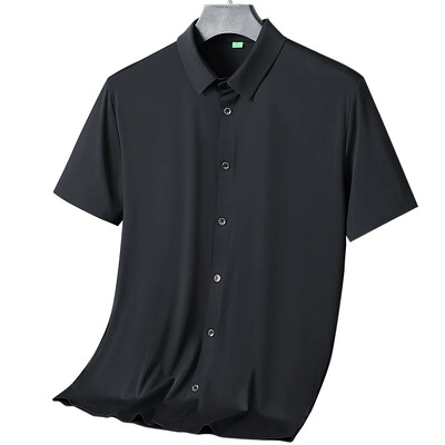 Ljetna nova visokokvalitetna ledena svilena muška poslovna ležerna košulja kratkih rukava Lagana prozračna jednobojna majica za sportove na otvorenom