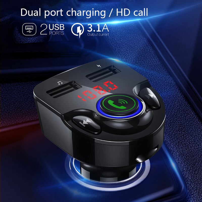 G32 FM raidītāja brīvroku automašīnas komplekts Bluetooth transportlīdzekļa MP3 mūzikas atskaņotāja USB lādētāja adapteris