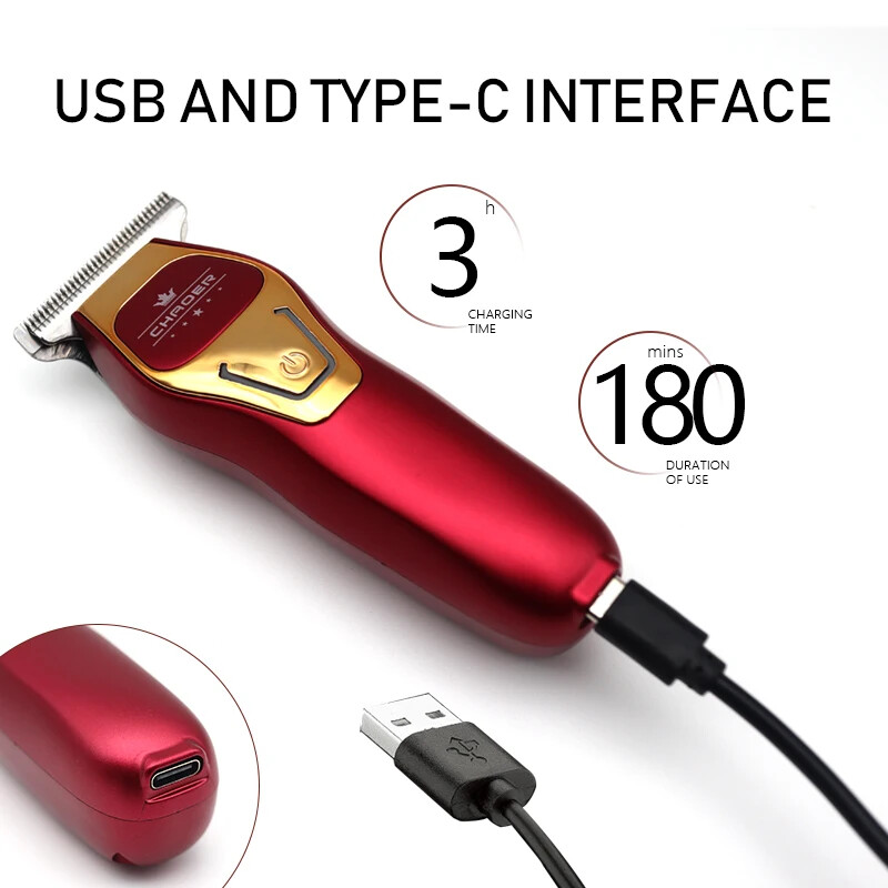 CHAOER A97 Profesionalni muški trimer za kosu Mini bežični stroj za šišanje 0 mm Obrijana glava s USB punjenjem Stroj za šišanje