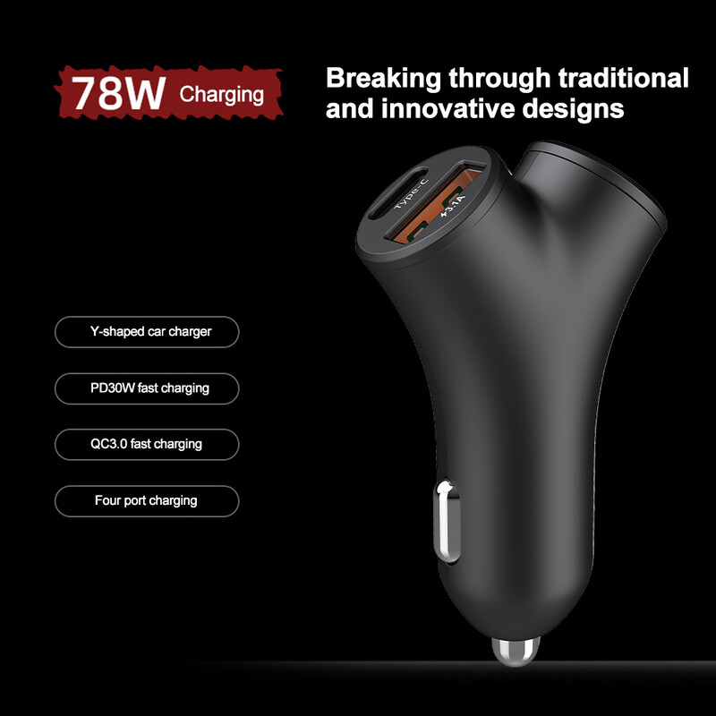 Automobilinis įkroviklis Greitas įkrovimas dvigubas USB C tipo PD telefono maitinimo adapteris, skirtas iPhone 14 13 Huawei Xiaomi Samsung iPad nešiojamam planšetiniam kompiuteriui